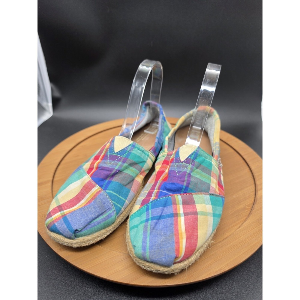 Toms‎ Alpargata Womens Size 9.5 Plaid Espadrille Style Flats